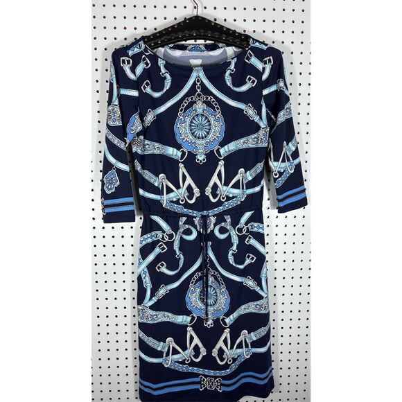 J.McLaughlin nautical chain print Marianne dress size XS - Picture 1 of 9